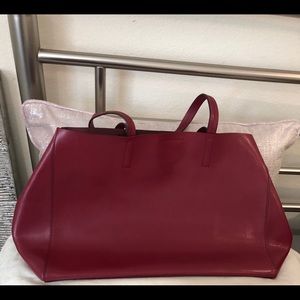 Banana Republic Burgundy Red Cow Leather Tote
